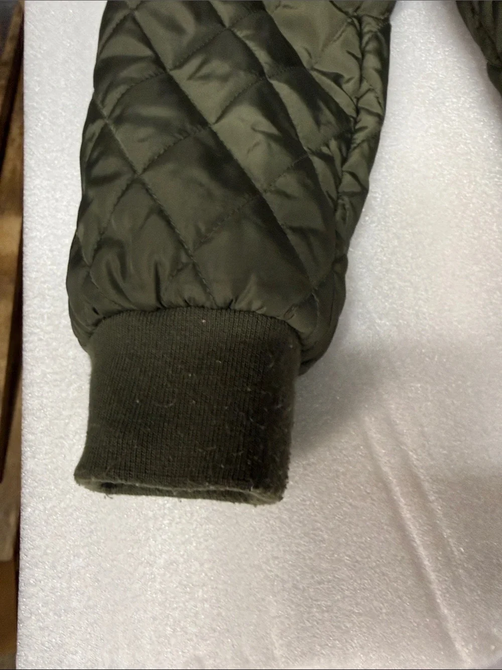 Pink Republic Olive Quilted Hooded Bomber Jacket